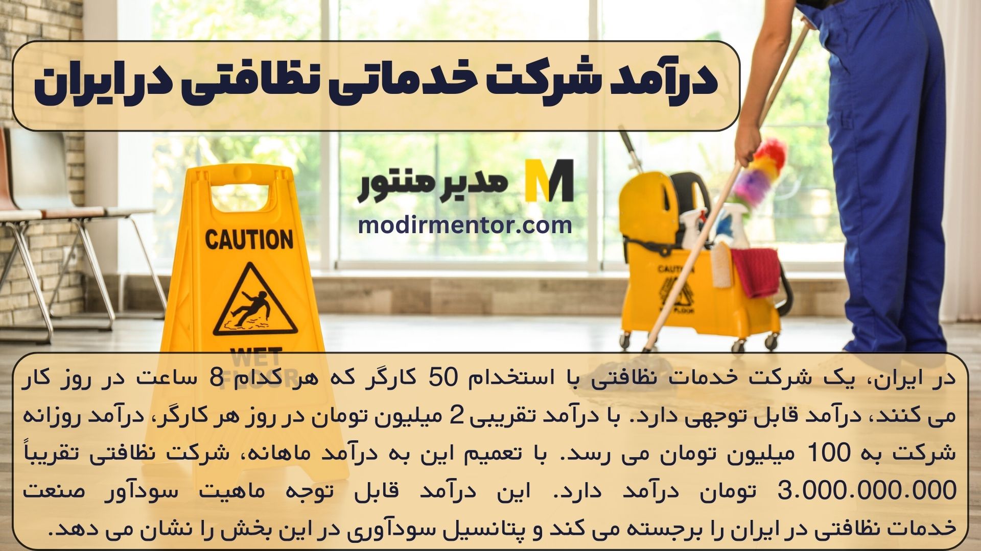 درآمد شرکت خدماتی نظافتی در ایران