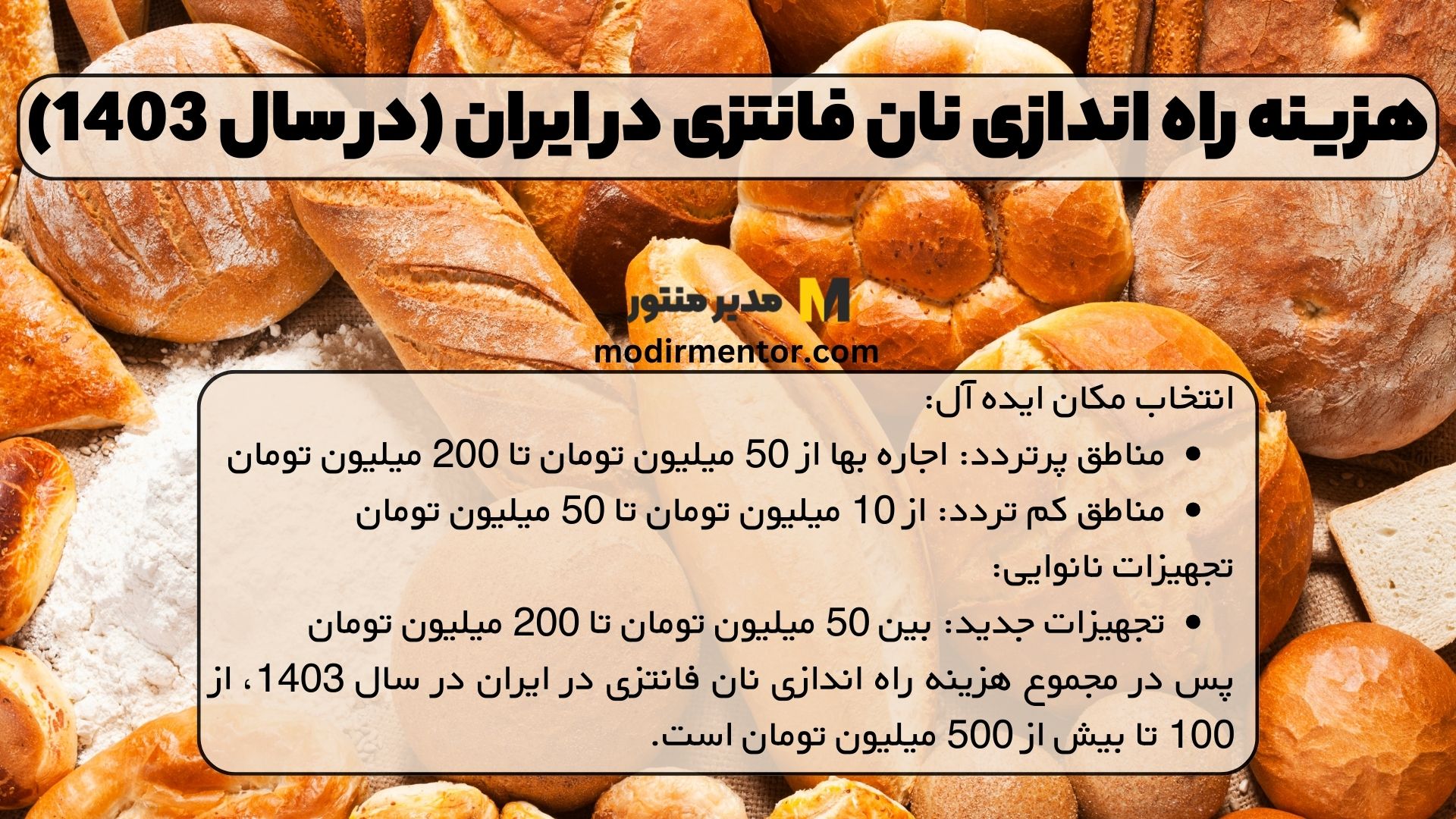 هزینه راه اندازی نان فانتزی در ایران (در سال 1403)