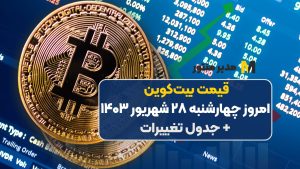 قیمت بیت‌کوین امروز چهارشنبه ۲۸ شهریور ۱۴۰۳+ جدول تغییرات