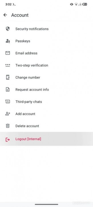 WhatsApp Logout option in testing